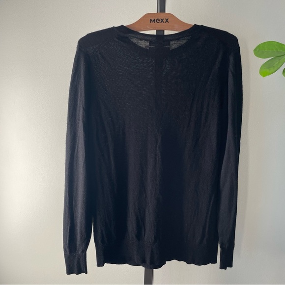 JF 100% Merino Wool Crewneck Knit Pullover Sweater Black Size Large - Picture 2 of 4